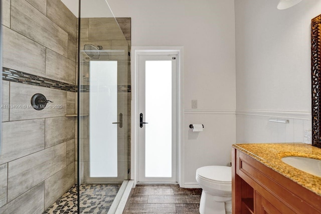 9940 SW 4th St, Plantation, FL 33324 - full bathroom featuring a stall shower, vanity, and wood finished floors