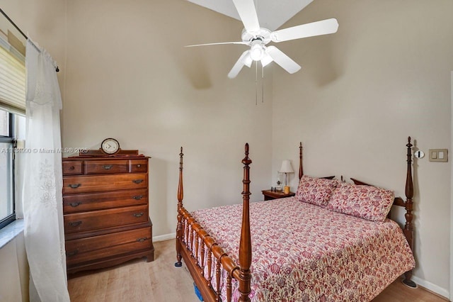 9940 SW 4th St, Plantation, FL 33324 - bedroom with wood finished floors and a ceiling fan