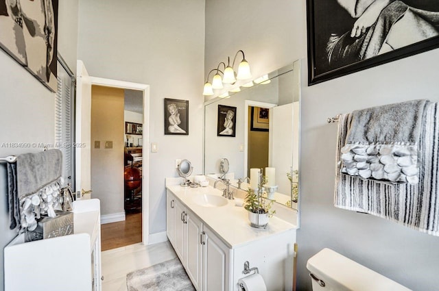9940 SW 4th St, Plantation, FL 33324 - bathroom with vanity and a towering ceiling