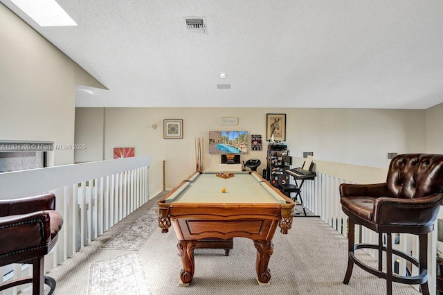 9940 SW 4th St, Plantation, FL 33324 - rec room with carpet, pool table, and a skylight