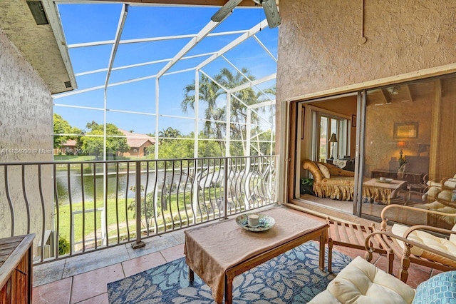 9940 SW 4th St, Plantation, FL 33324 - view of patio featuring a water view and a lanai