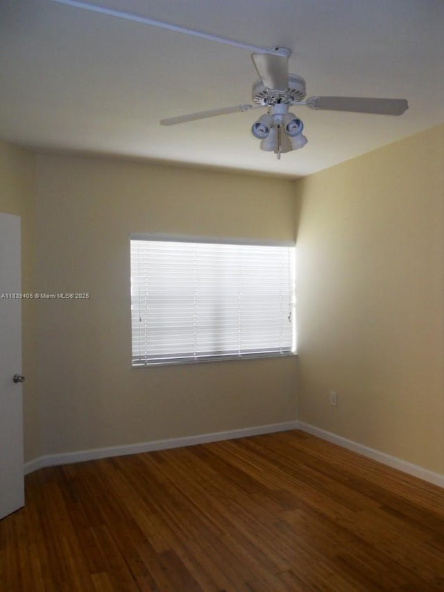 2091 NW 96th Ter Unit 13A, Pembroke Pines, FL 33024 - spare room featuring a ceiling fan and wood finished floors