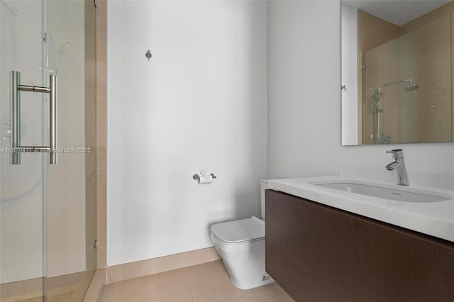 10431 NW 68th Ter, Doral, FL 33178 - full bathroom with a stall shower, vanity, and tile patterned flooring