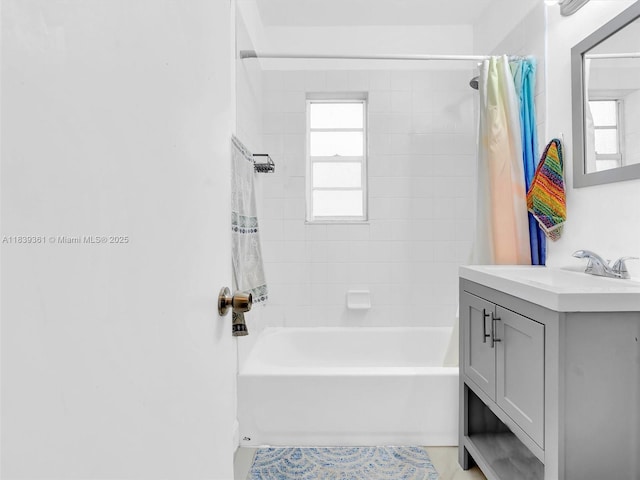 3210 E Elizabeth St, Miami, FL 33133 - full bathroom featuring vanity and shower / bath combo with shower curtain