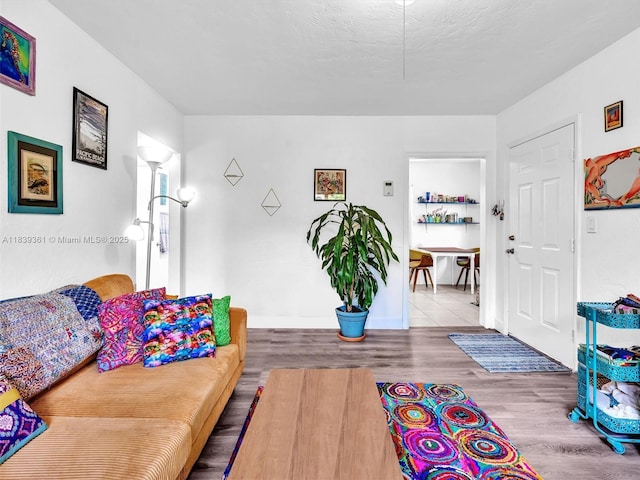 3210 E Elizabeth St, Miami, FL 33133 - living room with wood finished floors and baseboards