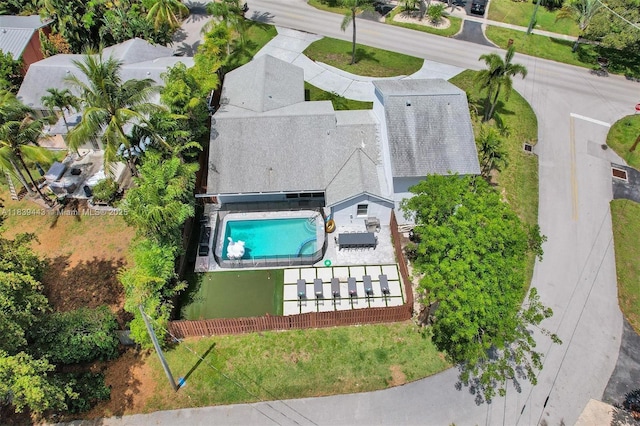 614 SE 12th Ave, Deerfield Beach, FL 33441 - view from above of property featuring a pool area