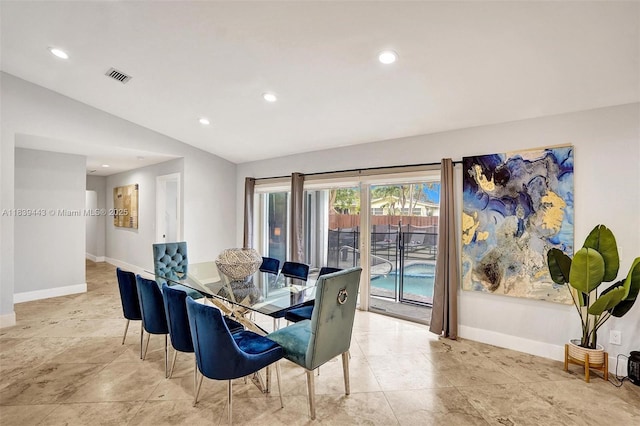 614 SE 12th Ave, Deerfield Beach, FL 33441 - dining room with lofted ceiling and recessed lighting