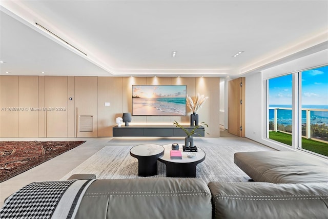 2301 Collins Ave Unit 1004/1003, Miami Beach, FL 33139 - living area featuring concrete flooring