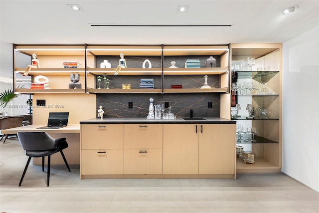 2301 Collins Ave Unit 1004/1003, Miami Beach, FL 33139 - indoor wet bar with backsplash and recessed lighting
