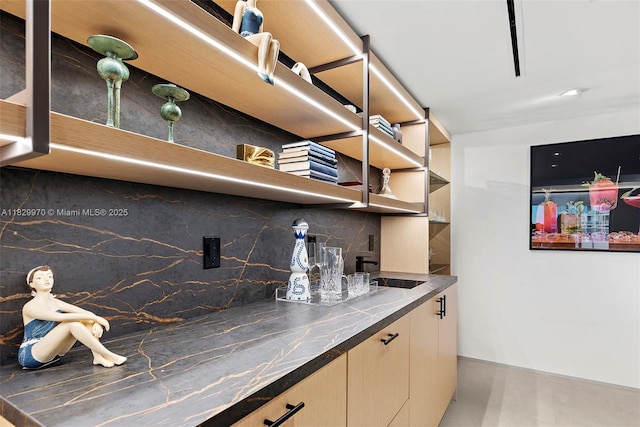 2301 Collins Ave Unit 1004/1003, Miami Beach, FL 33139 - bar area featuring tasteful backsplash and a sink