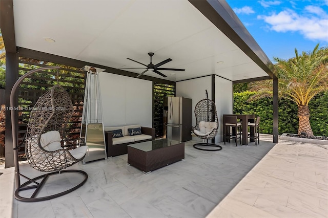 8115 NW 185th Ter, Hialeah, FL 33015 - view of patio featuring a ceiling fan, an outdoor living space, and outdoor dining area
