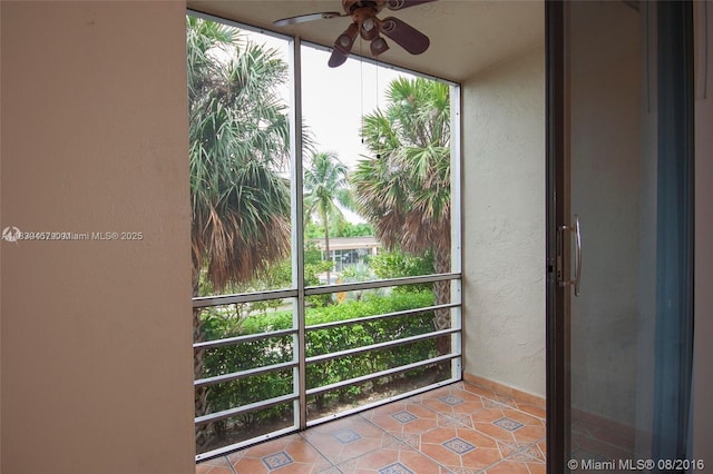 2821 N Miami Beach Blvd Unit 2E, North Miami Beach, FL 33160 - balcony featuring a ceiling fan