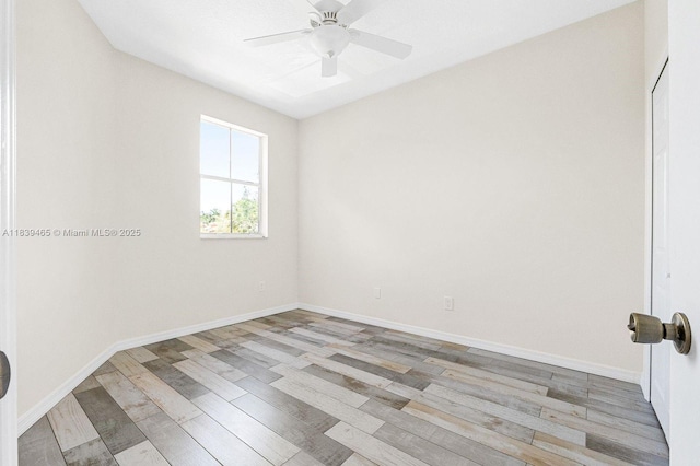 3066 S Red Mangrove Ln S Unit 201-2, Dania Beach, FL 33312 - spare room with light wood-type flooring and ceiling fan