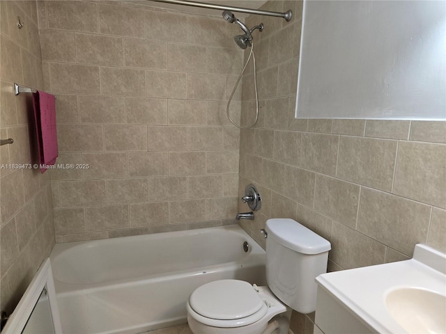5755 W 20th Ave Unit 206, Hialeah, FL 33012 - full bathroom with tile walls, shower / bathtub combination, and vanity