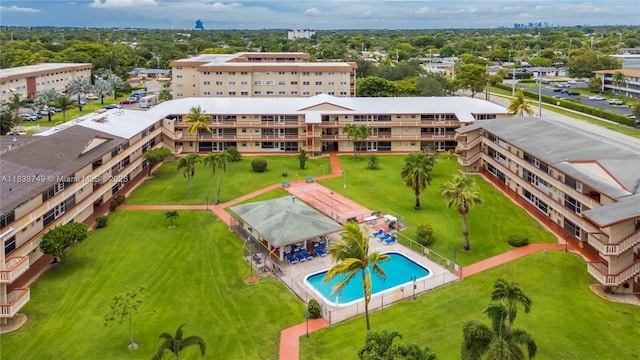 5300 Washington St Unit C113, Hollywood, FL 33021 - drone / aerial view of a pool area and apartment complex