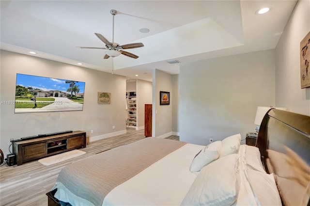 17809 Southwick Way, Boca Raton, FL 33498 - bedroom with wood finished floors, recessed lighting, and ceiling fan