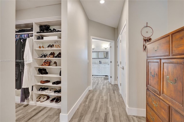 17809 Southwick Way, Boca Raton, FL 33498 - hallway with light wood-style flooring and recessed lighting