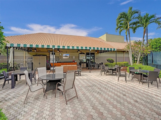 17809 Southwick Way, Boca Raton, FL 33498 - view of patio / terrace with outdoor dining space and a ceiling fan