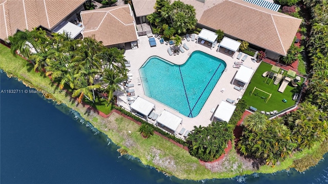 17809 Southwick Way, Boca Raton, FL 33498 - aerial view of a pool and a nearby body of water