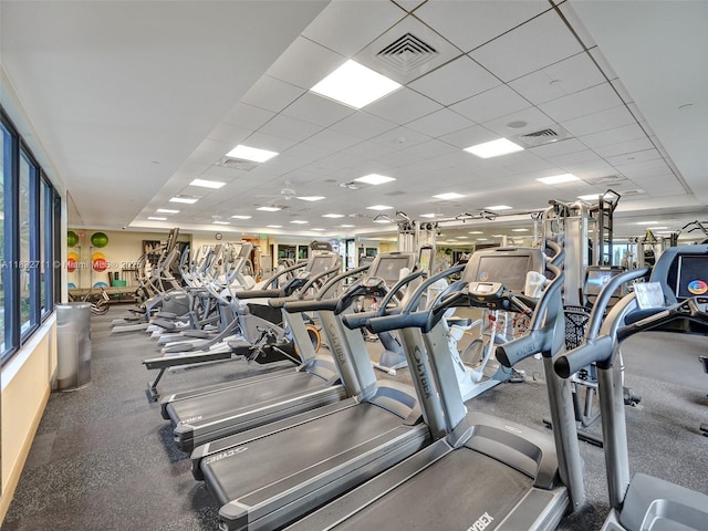 17809 Southwick Way, Boca Raton, FL 33498 - workout area with a drop ceiling