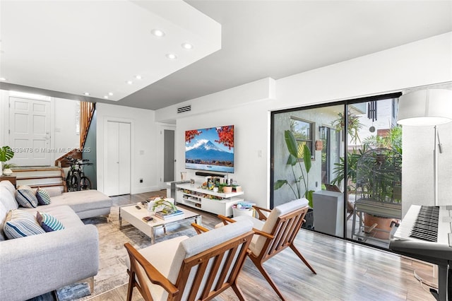 640 NW 98th Ct Unit 640, Miami, FL 33172 - living room featuring recessed lighting and light wood finished floors