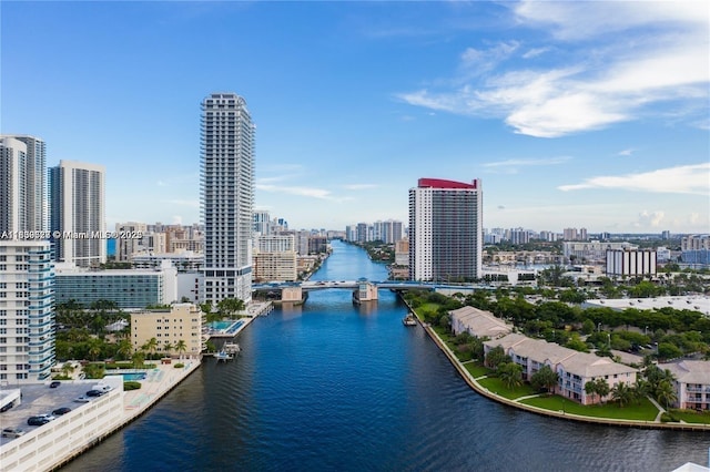 900 SW 11th Ave Unit C, Hallandale Beach, FL 33009 - water view with a notable bridge and skyline