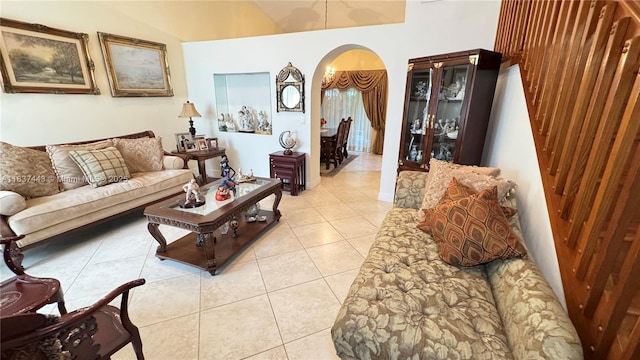 15588 SW 62nd St, Miami, FL 33193 - living room featuring arched walkways and tile patterned flooring