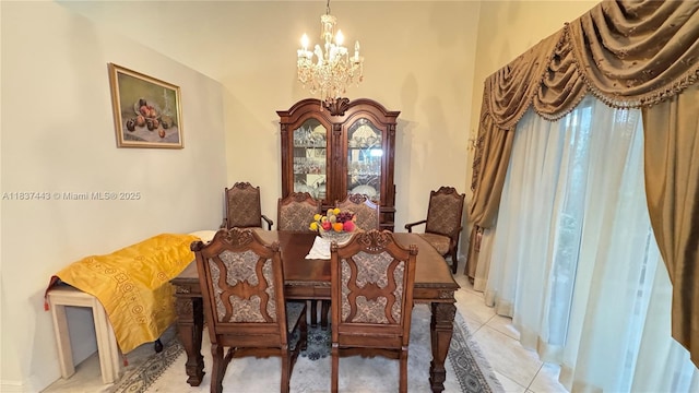 15588 SW 62nd St, Miami, FL 33193 - dining space featuring a chandelier and light tile patterned flooring