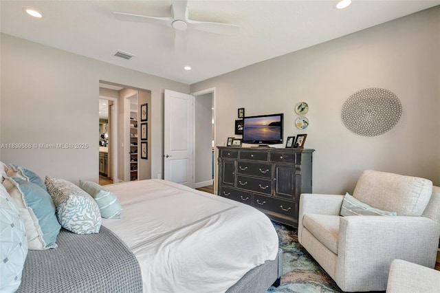 15734 SW Egret Coast Dr, Port St Lucie, FL 34987 - bedroom with recessed lighting and a ceiling fan