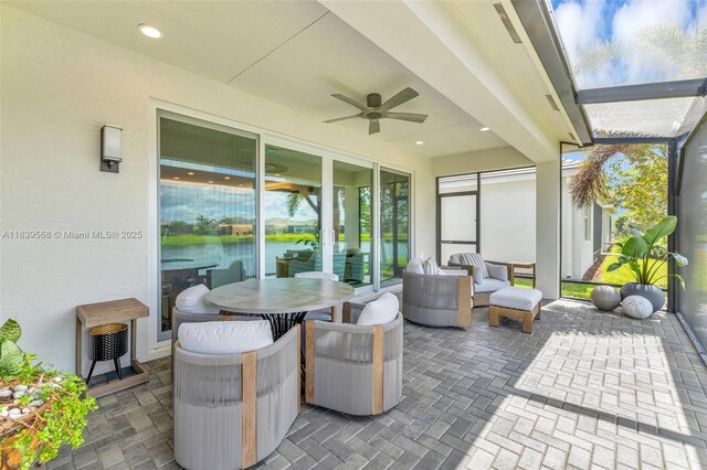 15734 SW Egret Coast Dr, Port St Lucie, FL 34987 - sunroom with a ceiling fan