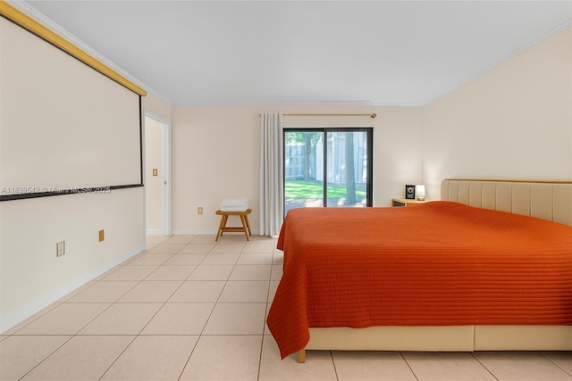 8415 SW 107th Ave Unit 130W, Miami, FL 33173 - bedroom featuring light tile patterned floors, ornamental molding, and access to outside