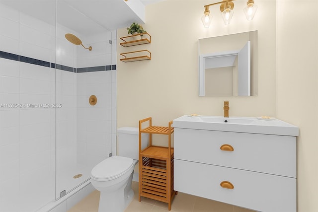 8415 SW 107th Ave Unit 130W, Miami, FL 33173 - bathroom featuring a tile shower, vanity, and tile patterned flooring