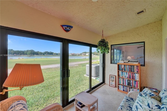 8406 NW 78th Ct, Tamarac, FL 33321 - sunroom with lofted ceiling and a water view