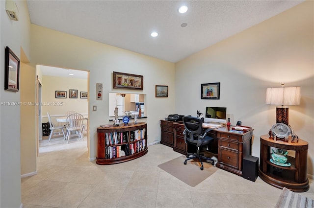8406 NW 78th Ct, Tamarac, FL 33321 - tiled office featuring vaulted ceiling and recessed lighting