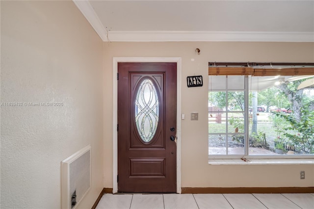 7140 Fillmore St, Hollywood, FL 33024 - foyer featuring crown molding and healthy amount of natural light