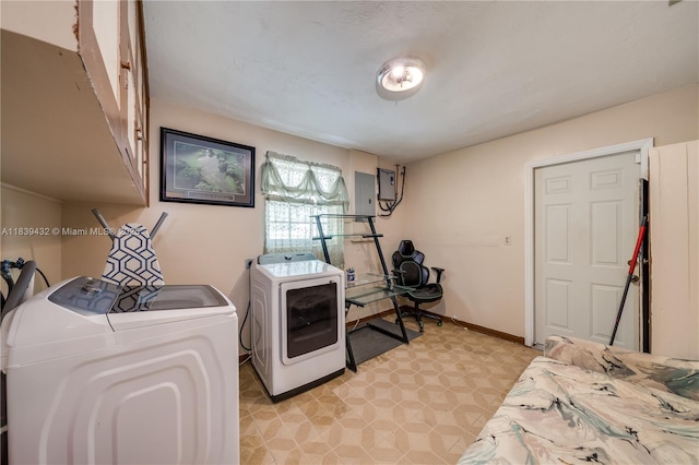 7140 Fillmore St, Hollywood, FL 33024 - laundry area featuring washing machine and clothes dryer, cabinet space, and electric panel