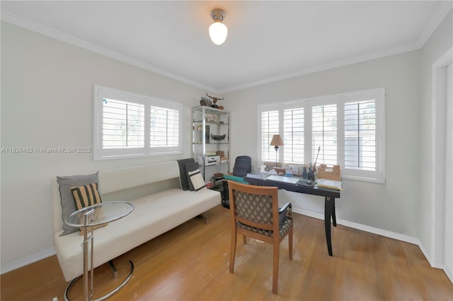2665 SW 17th Ave, Miami, FL 33133 - home office with plenty of natural light, crown molding, and light wood finished floors