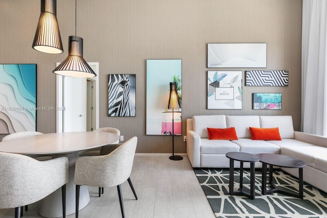 4010 S Ocean Dr Unit T4105, Hollywood, FL 33019 - dining space with wood finished floors and wallpapered walls