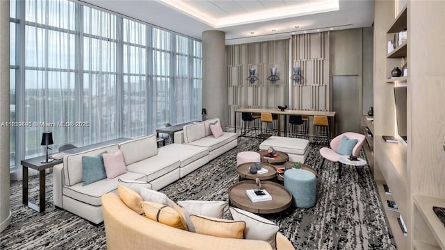 4010 S Ocean Dr Unit T4105, Hollywood, FL 33019 - living area featuring a raised ceiling