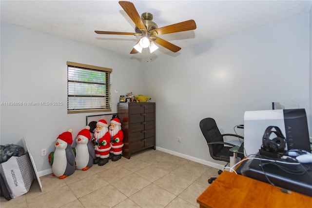 906 Cardinal Pl, Homestead, FL 33035 - office featuring light tile patterned flooring and a ceiling fan