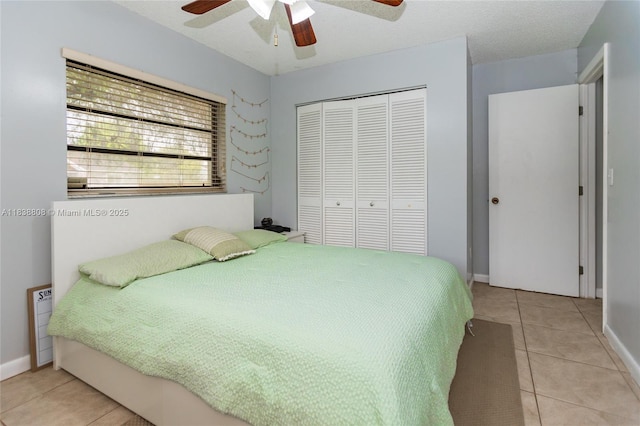 906 Cardinal Pl, Homestead, FL 33035 - bedroom featuring light tile patterned floors, a closet, and ceiling fan