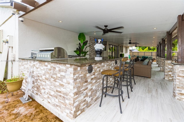 906 Cardinal Pl, Homestead, FL 33035 - view of patio / terrace with an outdoor kitchen and a ceiling fan