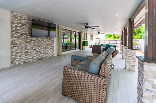 906 Cardinal Pl, Homestead, FL 33035 - view of patio / terrace featuring an outdoor hangout area and ceiling fan