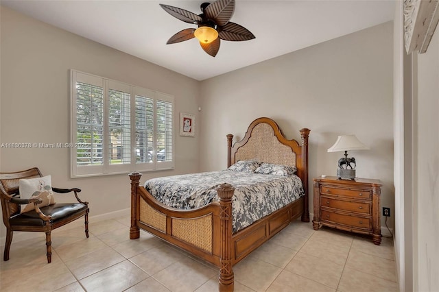 19252 N Hibiscus St, Weston, FL 33332 - bedroom featuring light tile patterned flooring and a ceiling fan