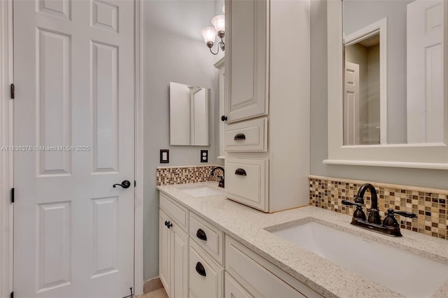 19252 N Hibiscus St, Weston, FL 33332 - full bathroom featuring decorative backsplash and double vanity