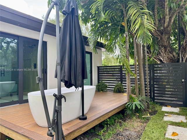 641 Nightingale Ave, Miami Springs, FL 33166 - view of wooden terrace