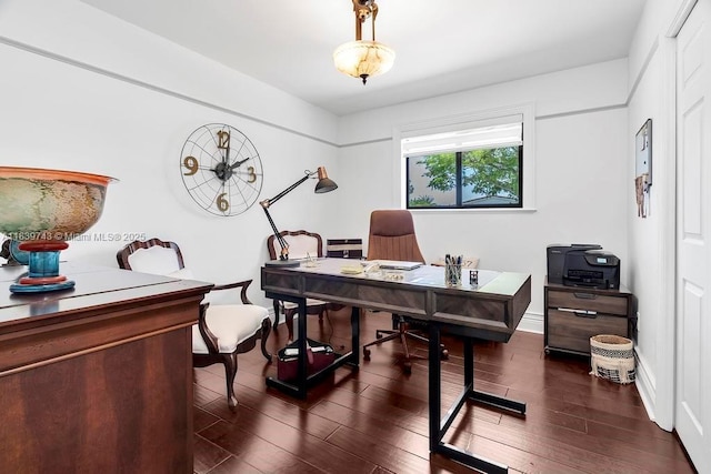 9031 SW 66th Ter, Miami, FL 33173 - office area featuring dark wood-type flooring