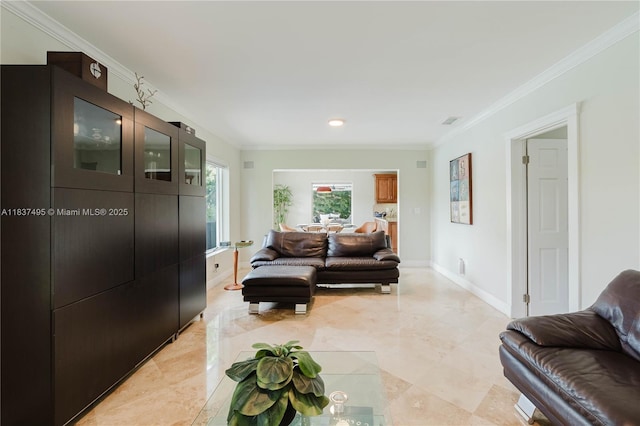 8501 SW 72nd Ter, Miami, FL 33143 - living room with crown molding and recessed lighting