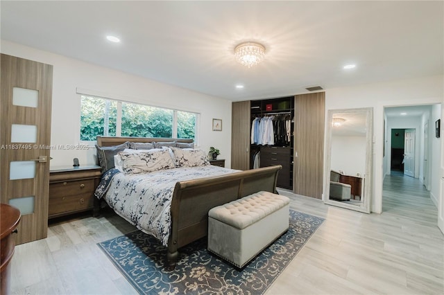 8501 SW 72nd Ter, Miami, FL 33143 - bedroom featuring recessed lighting, a closet, and light wood-style flooring