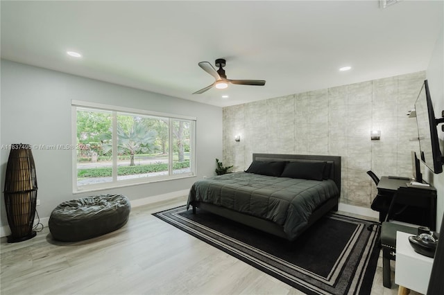 8501 SW 72nd Ter, Miami, FL 33143 - bedroom with recessed lighting, wood finished floors, and ceiling fan